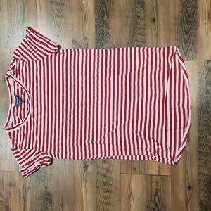 Modcloth Tomato Girl Summer Coastal Red White Stripe Nautical pattern Tee Size S